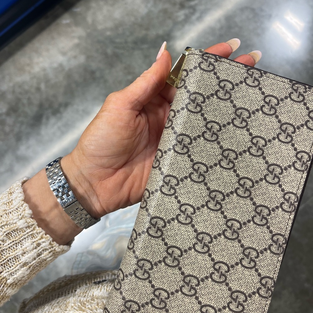 Designer Beige and Brown Patterned Wallet